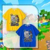 Camiseta de Manga Corta para Niños Minecraft Skeleton Shooter Niños Niñas Verano Nuevo Algodón Puro Dibujos Animados Casual