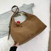 Bolsa Transversal Casual Simples Shuai Mijia 2026 Nova Bolsa Tote Moda Retrô Estilo Coreano Cor Sólida Textura Bolsa de Ombro