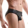 Ropa interior de moda para hombre de comercio exterior transfronterizo, imitación piel, charol, cadena de hierro, triángulo trasero vacío, bolsa con copa en U para motocicleta 1907