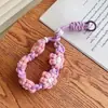 Corda de Pulso de Flor Tecida Cordão para Celular Curto Portátil Alargado Firme Viagem Pingente Anti-perda Corrente de Celular da Moda