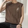 Chaleco blanco de algodón para hombre, camiseta sin mangas de baloncesto y fitness holgada de verano a la moda, chaleco deportivo con estampado de conejo