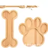 Bandeja Decorativa de Madera con Forma de Pata de Perro Creativa Bandeja para Alimentos Complementarios Infantiles Desayuno Bandeja para Servir Postres Bebidas en la Merienda