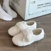 2026 Novos Sapatos de Veludo com Velcro de Solado Plano de Nicho para Mulheres Outono/Inverno Pessoa Preguiçosa Calçados Externos Mocassins Sapatos Duplos de Algodão Sapatos Individuais