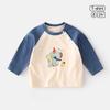 Jingqi Camiseta de Manga Larga de Algodón Puro para Niños Camiseta Interior Ropa de Primavera para Bebés Niños y Niñas Íntimos para Bebés Estampado Superior