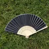Ventilador de seda de cor sólida para casamento mais vendido no AliExpress, lado único em tecido de seda, ventilador feminino, para casamento estrangeiro com convite de mão