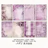 Papel Material Yanji Série Coleção Chunsan Diário Floral Vintage Material DIY Decoração Papel de Fundo 40 Folhas em 4 Designs