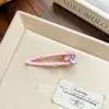 Pinza para el pelo de cocodrilo esmerilado con cereza y poni rosa con pedrería para niñas, pinza lateral, pinza para flequillo, accesorio para el pelo para mujeres