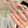 Accesorios de Pedrería Azules Planos para Uñas Decoración de Uñas con Pedrería Irregular en Forma de Gota Azul Lago Popular de Moda Grandes y Pequeños Pegatinas