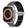 Para Apple Watch Pulseira de silicone impressa iwatch8Ultra transparente luminosa Apple pulseira dobrável magnética