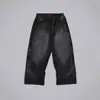 Jeans de Pierna Recta Sueltos Retro de Moda Unisex Pantalones Anchos Casuales con Pedrería Geométrica para Primavera y Otoño