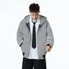 Cardigan Retrô com Capuz para Primavera e Outono de 2025 para Homens e Mulheres Marca de Moda Americana Jaqueta Casual com Cordão para Casais