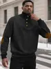 Sudadera Casual de Manga Larga Jacquard Bloque de Color con Cuello Alto para Hombre Estilo Europeo y Americano, Holgada, Oversize, Venta Transfronteriza de Amazon