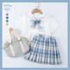 Vestido de verão para meninas, uniforme jk, saia, terno, estilo universitário, vestido de princesa de verão para crianças, estilo ocidental, roupas infantis