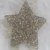 Folha de acrílico PVC estrela de cinco pontas com glitter multicolor peça decorativa estrela a laser joia artesanal acessório de folha plástica