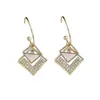 Pendientes Cuadrados de Moda Coreana con Geometría y Pedrería, Tachuelas Versátiles Elegantes para Influencers, Accesorios de Oreja Personalizados de Lujo Ligero al por Mayor