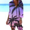 3D Mujer Fábrica de Origen Bikini Abrigo Camisa Traje de Baño Cárdigan Playa Estampado de Palmera Blusa de Playa Vacaciones