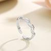 Anillo de bobina de alta calidad para mujer plata de ley 925 platino anillo de dedo índice moda todo-fósforo anillo abierto joyería al por mayor