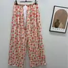Pantalones de pijama de algodón y seda para mujer, estilo fino de primavera y verano, talla grande, corte holgado, pantalones de pierna ancha de algodón artificial, se pueden usar fuera, versátiles, de cintura alta, ligeros