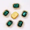 15X20Mm Cuadrado de Doble Capa Lazo de Pedrería Material DIY Cinta Pasador de Pelo Accesorio para el Cabello Centro de Flor Joyería Hecha a Mano