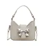 Bolso de Mano Niche con Lazo 2025 Nuevo Estilo Coreano Mini Bolso Cruzado de Cadena Moda Lápiz Labial Audífonos Bolso de Hombro