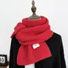 Bufanda de Punto de Mezcla de Lana de Color Sólido Estilo Coreano para Mujer Nueva Bufanda Cálida para el Cuello de Otoño e Invierno Estudiante Venta al por Mayor