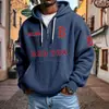 Moletom de Venda Quente com Múltiplos Bolsos para Lançamento de Novo Produto Transfronteiriço Comércio Exterior Tendência Meio Zíper com Capuz Série de Futebol NFL Tamanho Plus