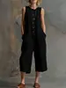 Macacão Cropped Casual Sem Mangas de Cor Sólida Cruzado Europeu e Americano Primavera/Verão 2026 Novo Amazon