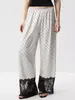 Pantalones largos casuales de pierna ancha para mujer, de cintura alta, con caída, de encaje de lunares empalmado, nuevos para la primavera-verano 2026, transfronterizos europeos y americanos