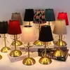 Lámpara de mesa vintage estilo ins de tela plisada transfronteriza con decoración de lazo, luz de noche LED linda romántica creativa recargable para niñas
