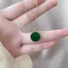 [País de las Hadas de los Campos Verdes] Collar con borla de mariposa de cristal verde estilo bosque para mujer, cadena para la clavícula fresca y chic, collar dulce y fresco para chica popular