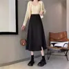 Meia-saia Estilo Outono Casual de Alta Qualidade Irregular Solta Meia-saia Comprimento Médio de Outono Suporte para Barriga Saia Tendência Outono/Inverno