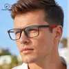 Gafas rectangulares planas estilo deportivo para mujer y hombre, disponibles en negro, rojo, negro-gris, gris y naranja, con ranuras verticales y patillas caladas, a la moda y adecuadas para el uso diario, con lentes transparentes