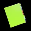 Divisor de Clasificación de Ocho Páginas Índice de Gestión A4 Libro de Hojas Sueltas Papel de Paginación de Colores