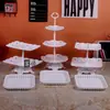 Adornos para mesa de postres soporte de exhibición desechable juego de tazas para pasteles y frutas decoración de mesa de buffet frío de cumpleaños soporte para pasteles decoración