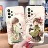 Adequado para capa de celular Samsung S26 Ultra, capa protetora A57, mochila S24, capa macia de TPU com tema de menina, S25 PLUS com design de gato
