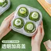 Caja de Empaque para Dumplings Verdes para el Festival Qingming, Caja de Regalo para el 2 de Abril, Mochi de Nieve Transparente con Ajenjo, Fruta Qingming, Empaquetado Individualmente