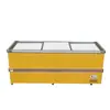 Armário de Ilha Horizontal Personalizado Tubo de Cobre Temperatura Dupla Grande Capacidade Freezer Comercial Armário para Frutos do Mar Congelamento Rápido Gabinete de Exposição Combinado para Supermercado