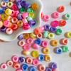 Cuentas de color AB de 6*9 mm, acrílico, color, agujero grande, para pulsera de niños, tocado para el cabello con cuentas, cuentas sueltas, aproximadamente 1870