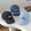 Gorra de Béisbol de Mezclilla Lavada Desgastada, Estilo Vintage de Nicho, Gorra de Mezclilla Desgastada con Bordado de Letras