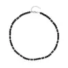 Tendencia de Moda Masculina Europea y Americana Nueva Transfronteriza Collar de Piedra Ojo de Tigre con Cuentas Collar Simple de Obsidiana Piedra Volcánica