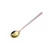 Cuchara de Acero Inoxidable 304 Cuchara de Cabeza Redonda de Celebridad de Internet Cuchara Coreana Cuchara para Alimentar Niños Cuchara para Helado Suministros para Hotel de Alta Gama
