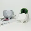 Vaso de flor de suculenta fofo de desenho animado planta cerâmica branca pura criativo simples mesa carne mini vaso de suculenta atacado