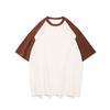 Camiseta Jianheng Americana de Cor Contrastante Manga Raglan Masculina Verão Secagem Rápida Absorção de Umidade Proteção Solar Solta Manga Curta Moda Camiseta Manga Meia para Mulheres