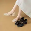 Sandalias Huecas de Estilo Francés Zhr para Mujer, Nuevo Modelo Verano 2026, Tacón Grueso, Transpirables, Versátiles Zapatos Mary Jane