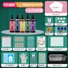 Tela Especial para Pintura Tie-Dye, Kit de Materiales de Manualidades DIY para Niños, Juego de Herramientas para Teñir Toallas Cuadradas de Jardín de Infancia, Escuela Primaria