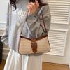 Bolsa Cruzada de Paja Texturizada Nueva de Verano Bolso Casual Estilo Perezoso Bolso de Hombro Bolso de Playa para Salir Transfronterizo de Moda