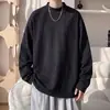 Camiseta Térmica Masculina Nova Outono/Inverno, Gola Alta Meia, Tamanho Plus Size, Cor Sólida, Camada Base Fashion e Versátil