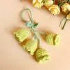 Bolsa de crochê de lã com ornamentos de flor de lírio e orquídea, flor acabada, estilo Ins, coração de menina, chaveiro de flor eterna, pequeno presente