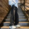 Jeans de trabajo para hombre, pantalones rectos holgados de pierna ancha con vibra de la alta calle americana, marca de moda, pantalones casuales retro geniales