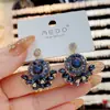Pendientes de Borla de Cristal Hechos a Mano de Industria Pesada Vintage Lujo Ligero Nicho Combinable Pin de Plata Pendientes de Sentido Avanzado Pendientes de Celebridad de Internet